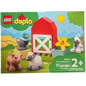 Lego Duplo 10949 Farm Animal Care Pig Sheep Duck Cat Barn New Toddler Gift